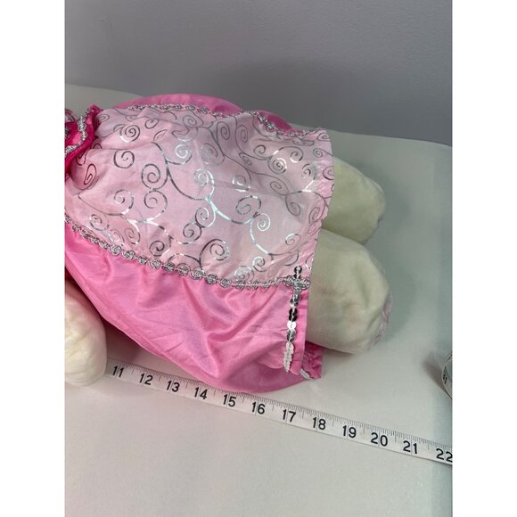 Kellytoy 2019 Plush White Unicorn In Pink Dress Gold Horn Cuddle Toy with Rattle - Picture 13 of 14